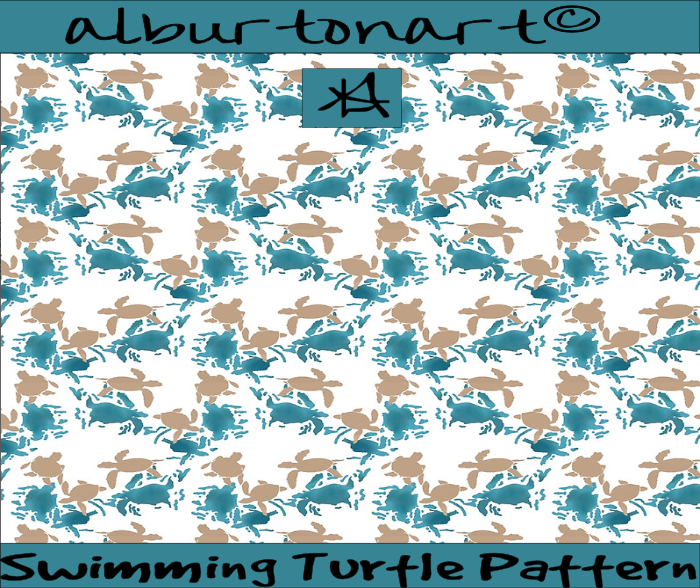 Swimming Turtles Pattern Ad